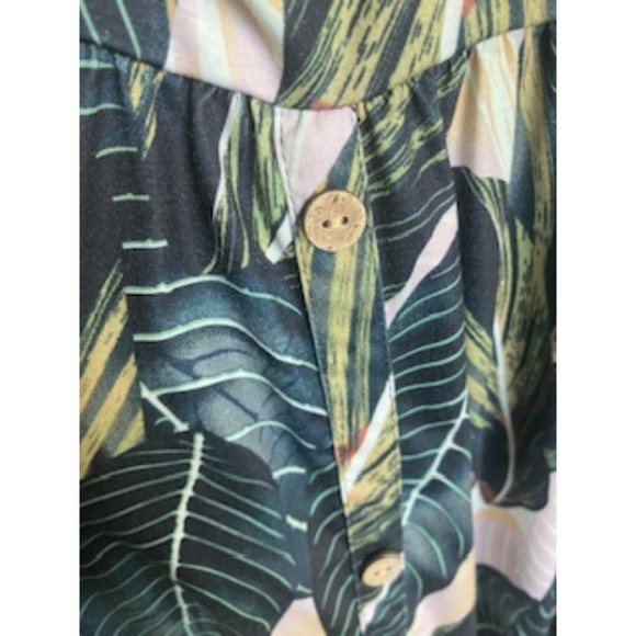 JUNGLE LEAF MIDI DRESS, SZ L - Picture 5 of 6
